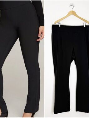 Good American Executive Pants Size 6 3XL Black High Rise Zip Ankle